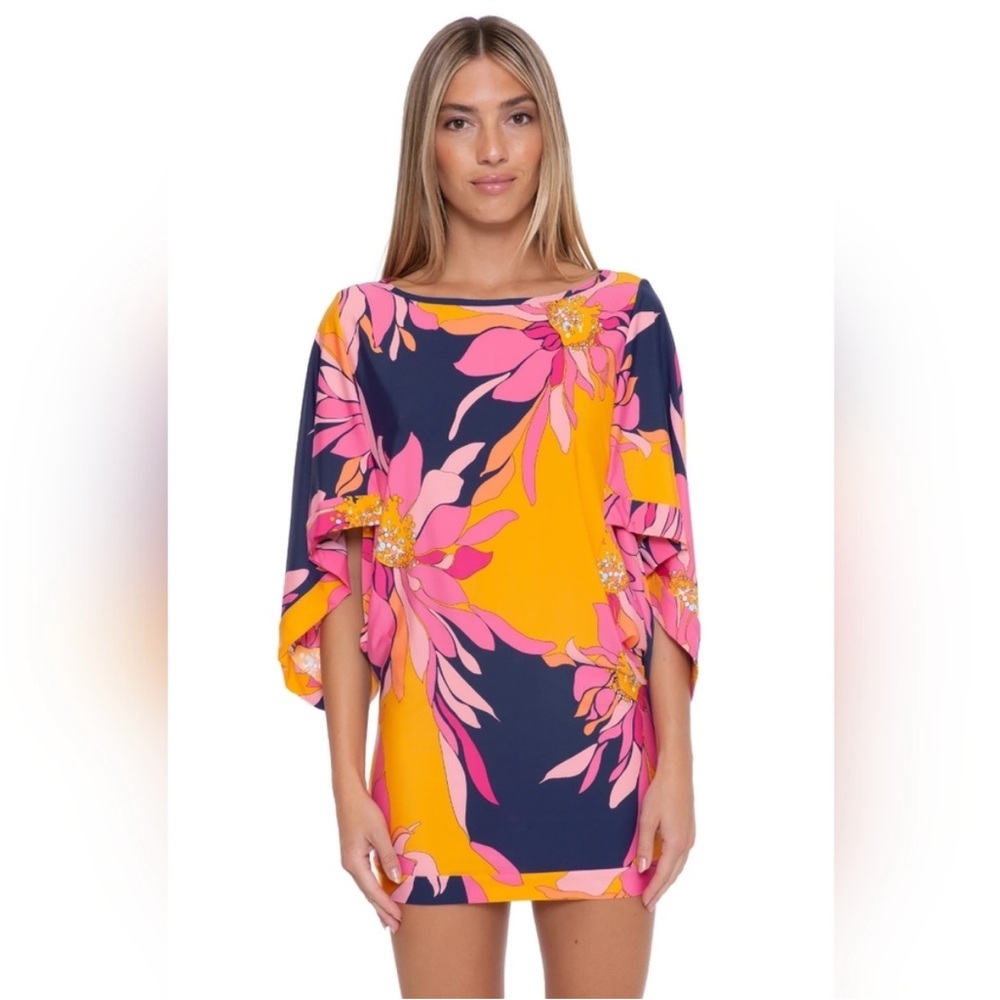 Trina Turk ‘Breeze’ Drape Sleeve Tunic Cover Up Dress